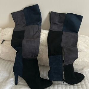 Rialto Women's Multicolor Patchwork Heeled Boots